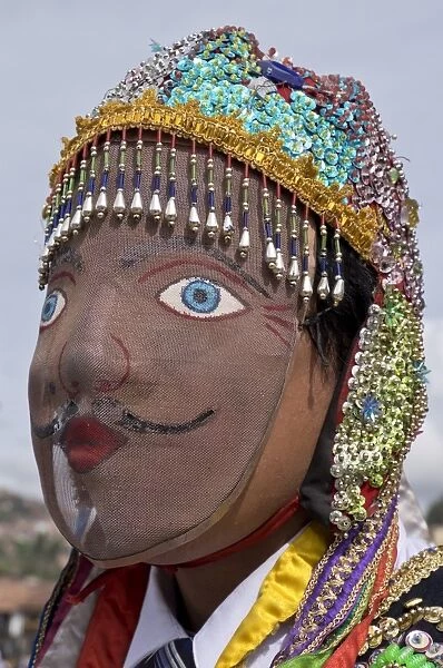 Native Quechua people celebrate the day of San Jeronimo, the patron saint of the city