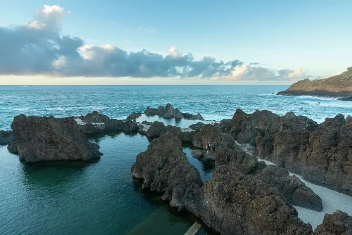 Framed Print : Natural volcanic rock swimming pools at sunset, Porto Moniz, Madeira, Portugal, Atlantic, Europe Framed Print : Natural volcanic rock swimming pools at sunset, Porto Moniz, Madeira, Portugal, Atlantic, Europe
