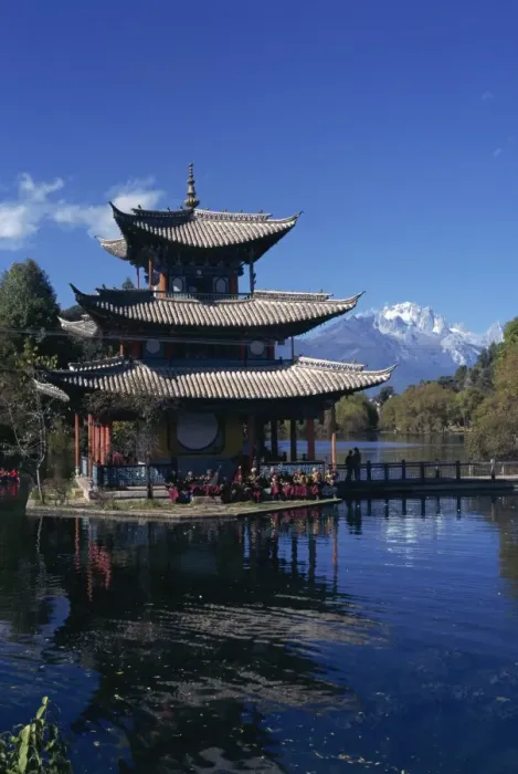 Framed Print : The Naxi orchestra practises beneath a pagoda by the Black Dragon Pool in Lijiang Framed Print : The Naxi orchestra practises beneath a pagoda by the Black Dragon Pool in Lijiang