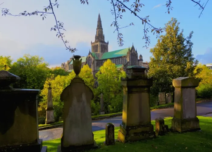Framed Print : The Necropolis, view towards The Cathedral of St. Mungo, Glasgow, Scotland, United Kingdom Framed Print : The Necropolis, view towards The Cathedral of St. Mungo, Glasgow, Scotland, United Kingdom