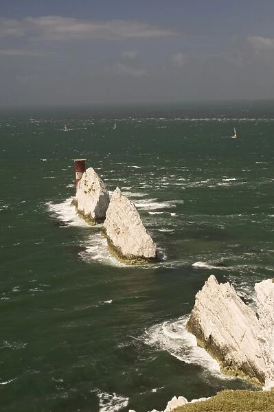 The Needles and lighthouse, Isle of Wight, Hampshire, England, United Kingdom, Europe