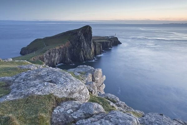 Neist Point lighthouse on the north-west coast of the Isle of Skye, Inner Hebrides, Scotland, United Kingdom, Europe