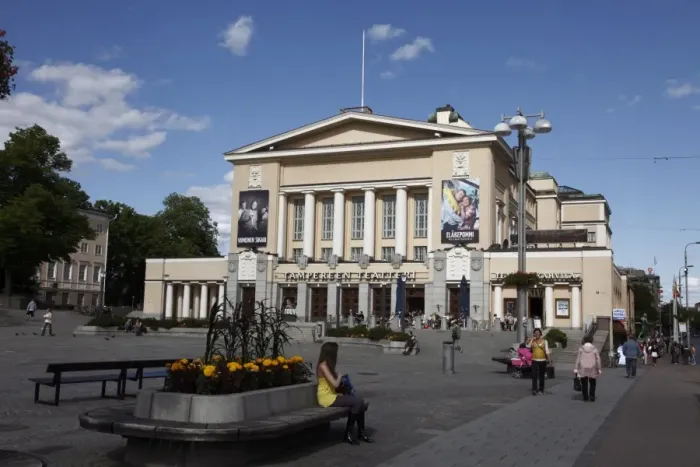 Framed Print : Neo-Classical Tampere Theatre, Central Square, Tampere City, Parkanmaa Framed Print : Neo-Classical Tampere Theatre, Central Square, Tampere City, Parkanmaa