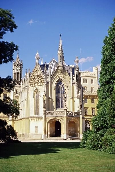Neo-Gothic chateau dating from 1856, Lednice, UNESCO World Heritage Site