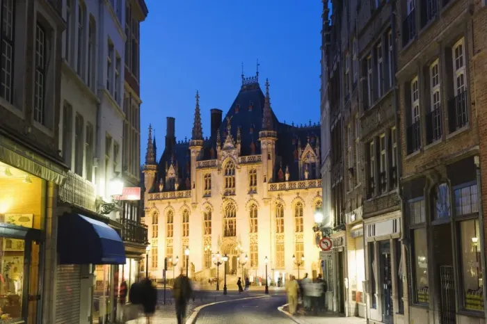 Framed Print : Neo-gothic post office; Market square illuminated at night, old town, UNESCO World Heritage Site Framed Print : Neo-gothic post office; Market square illuminated at night, old town, UNESCO World Heritage Site