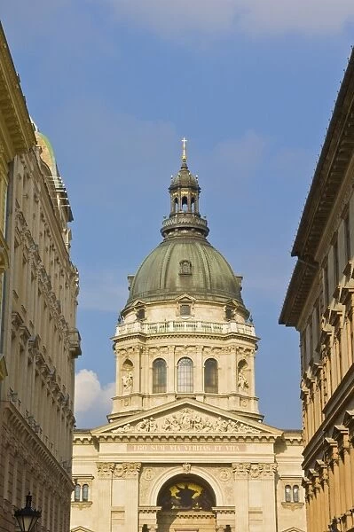 The neo-renaissance Dome of St. Stephens Basilica, central Budapest, Hungary, Europe