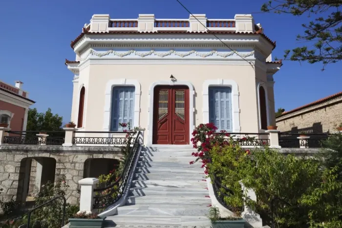 Framed Print : Neoclassical Villa, Karlovassi, Samos, Aegean Islands, Greece Framed Print : Neoclassical Villa, Karlovassi, Samos, Aegean Islands, Greece