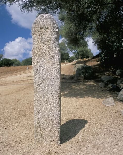 Neolithic statue, Filitosa, island of Corsica, France, Europe