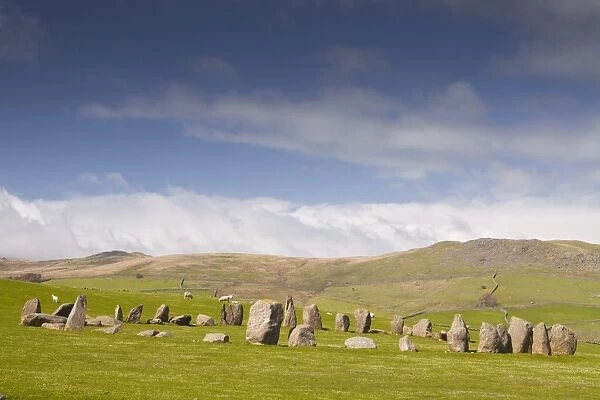 The Neolithic Swinside stone circle (Sunkenkirk stone circle), Lake District National Park, Cumbria, England, United Kingdom, Europe