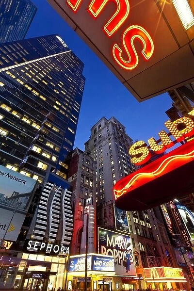 Neon lights of 42nd Street, Times Square, Manhattan, New York City, New York