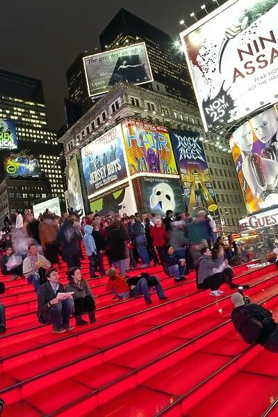 Neon lights at night, Times Square, Manhattan, New York City, New York