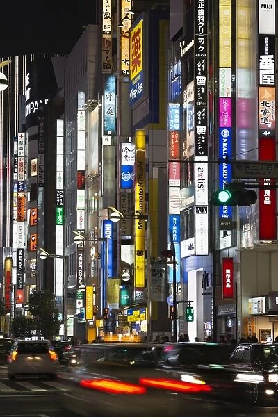 Neon signs in Shinjuku area, Tokyo, Japan, Asia