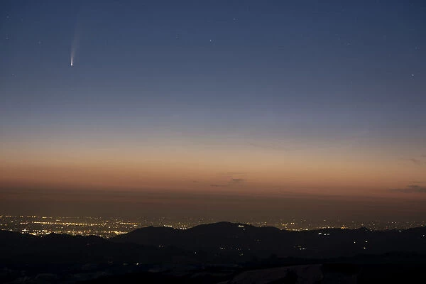 Neowise comet before dawn, Emilia Romagna, Italy, Europe