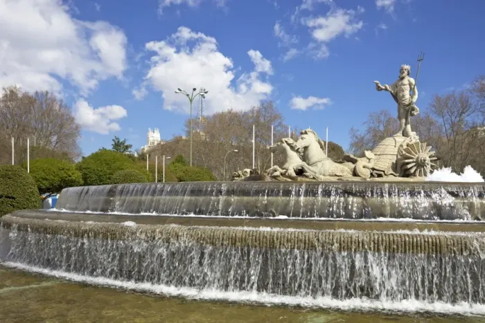 Framed Print : Neptune Fountain, Canovas del Castillo Square, Paseo del Prado, Madrid, Spain, Europe Framed Print : Neptune Fountain, Canovas del Castillo Square, Paseo del Prado, Madrid, Spain, Europe