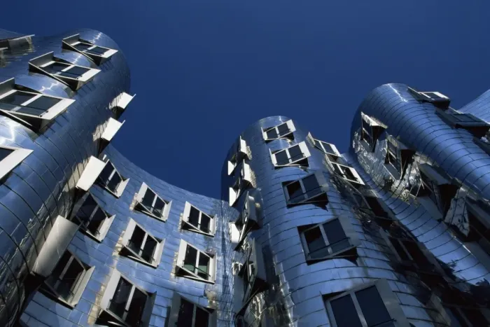Framed Print : The Neuer Zollhof building by Frank Gehry