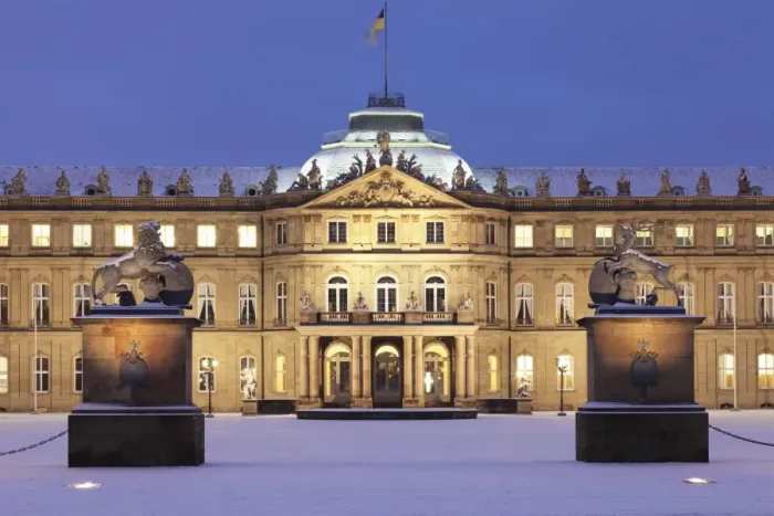 Framed Print : Neues Schloss castle at Schlossplatz square in winter, Stuttgart, Baden Wurttemberg, Germany, Europe Framed Print : Neues Schloss castle at Schlossplatz square in winter, Stuttgart, Baden Wurttemberg, Germany, Europe