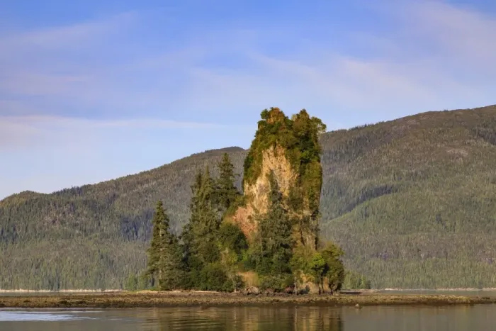 Framed Print : New Eddystone Rock, late afternoon summer sun, Behm Canal, Misty Fjords National Monument Framed Print : New Eddystone Rock, late afternoon summer sun, Behm Canal, Misty Fjords National Monument