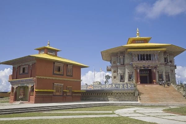 The new Karma Theckhling Monastery, built in traditional Sikkim style of stone
