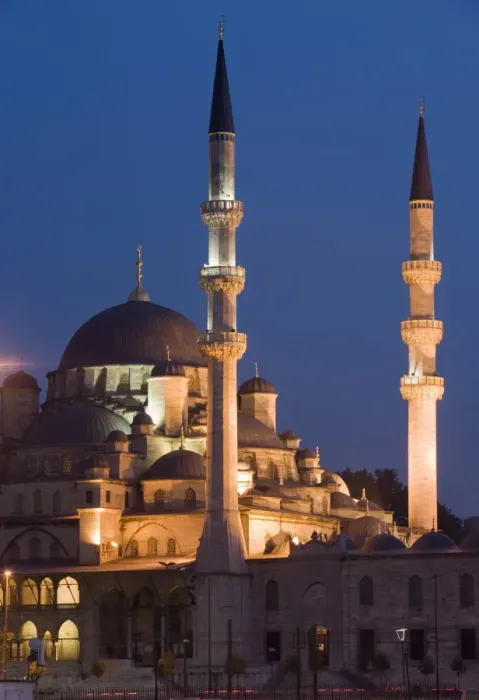 Framed Print : New Mosque illuminated in the evening, Istanbul, Turkey, Europe Framed Print : New Mosque illuminated in the evening, Istanbul, Turkey, Europe