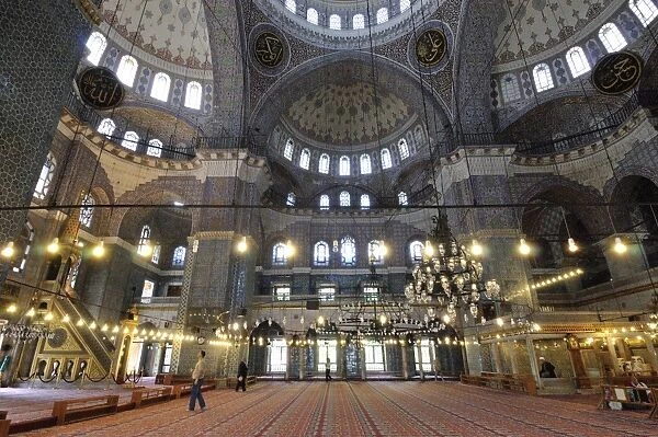 New Mosque (Yeni Camii) prayer hall, Istanbul, Turkey, Europe