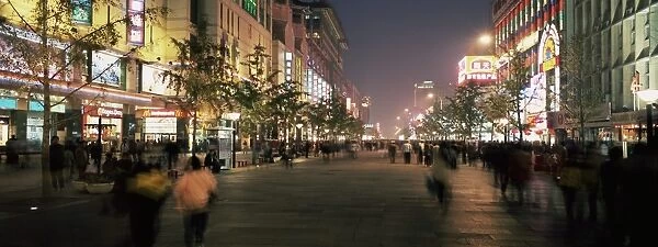 New pedestrian shopping street, Wangfujing, Beijing, China, Asia