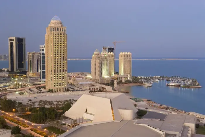 Framed Print : New skyline of the West Bay central financial district of Doha