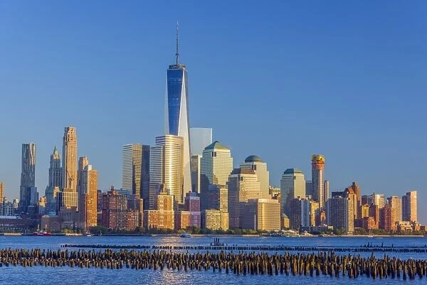 New York skyline, Manhattan, Lower Manhattan and World Trade Center, Freedom Tower