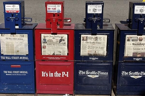 Newpaper vending machines, Seattle, Washington State, United States of America