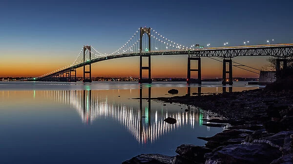 Newport Pell Bridge, Jamestown, Rhode Island, New England, United States of America, North America