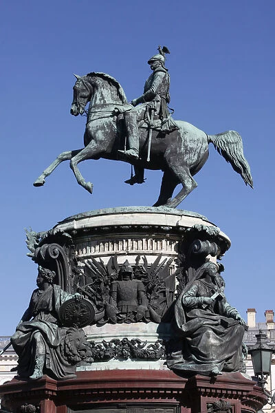 Nicholas I Monument in St. Isaacs Square, St. Petersburg, Russia, Europe