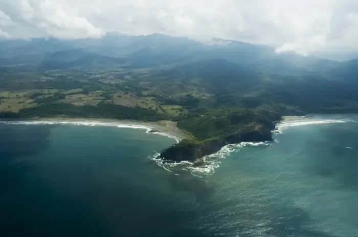 Framed Print : Nicoya Peninsula from the air, Costa Rica, Central America Framed Print : Nicoya Peninsula from the air, Costa Rica, Central America
