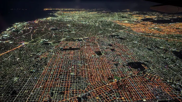 Framed Print : Night aerial of the Center of Buenos Aires, Argentina, South America Framed Print : Night aerial of the Center of Buenos Aires, Argentina, South America