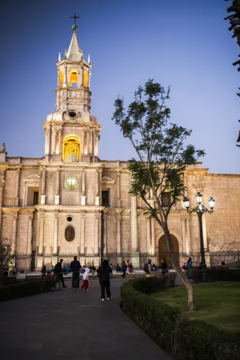 Framed Print : Night at Basilica Cathedral of Arequipa (Basilica Catedral), Plaza de Armas, UNESCO Framed Print : Night at Basilica Cathedral of Arequipa (Basilica Catedral), Plaza de Armas, UNESCO