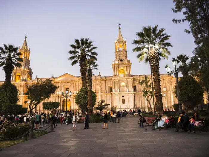 Framed Print : Night at Basilica Cathedral of Arequipa (Basilica Catedral), Plaza de Armas, UNESCO Framed Print : Night at Basilica Cathedral of Arequipa (Basilica Catedral), Plaza de Armas, UNESCO