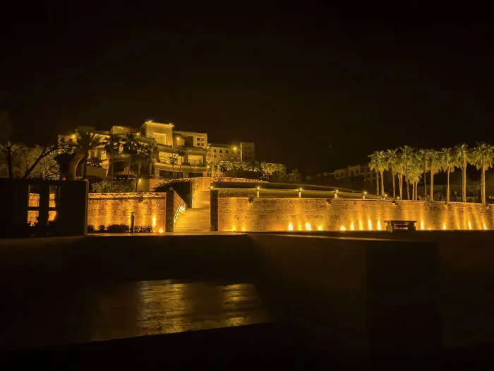 Framed Print : Night at the Kempinski Hotel Ishtar, a five-star luxury resort by the Dead Sea inspired by the Hanging Gardens of Babylon, Jordan, Middle East Framed Print : Night at the Kempinski Hotel Ishtar, a five-star luxury resort by the Dead Sea inspired by the Hanging Gardens of Babylon, Jordan, Middle East