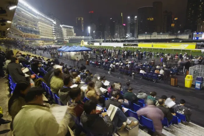 Framed Print : Night race at Happy Valley racecourse, Causeway Bay, Hong Kong, China, Asia Framed Print : Night race at Happy Valley racecourse, Causeway Bay, Hong Kong, China, Asia