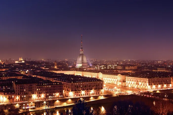 Framed Print : Night Skyline of Turin, street lights at Piazza Vittorio Veneto and Mole Antonelliana, Turin, Italy Framed Print : Night Skyline of Turin, street lights at Piazza Vittorio Veneto and Mole Antonelliana, Turin, Italy