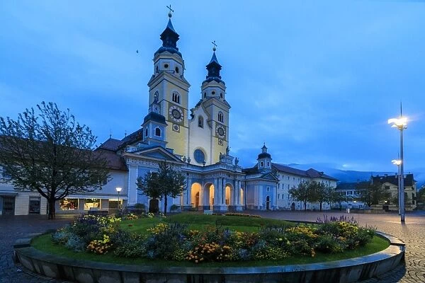 Night view of the Cathedral of Brixen (Bressanone), province of Bolzano, South Tyrol