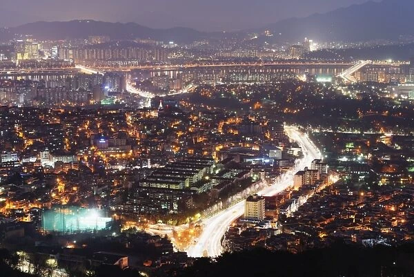 Night view of city, Seoul, South Korea, Asia