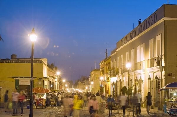 Nightime street scene, Oaxaca, Oaxaca state, Mexico, North America