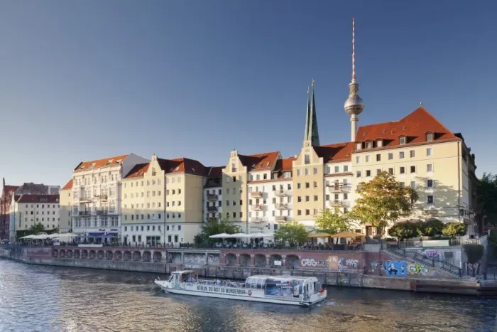 Framed Print : Nikolaiviertel Quarter, Spree River and Berliner Fernsehturm TV Tower, Berlin, Germany Framed Print : Nikolaiviertel Quarter, Spree River and Berliner Fernsehturm TV Tower, Berlin, Germany