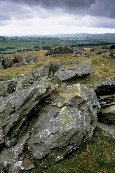 Norber erratics near Austwick, erratic boulders left on limestone pavement by erosion