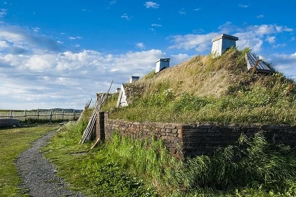 Norse settlement, L Anse aux Meadows National Historic Site, UNESCO World Heritage Site, only Viking site in America, Newfoundland, Canada, North America