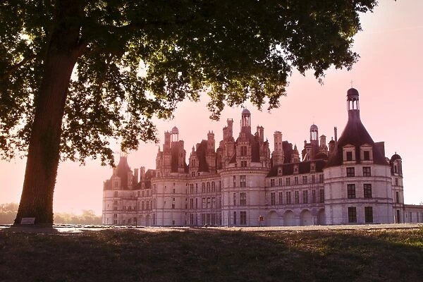 North facade in the early morning, Chateau de Chambord, UNESCO World Heritage Site