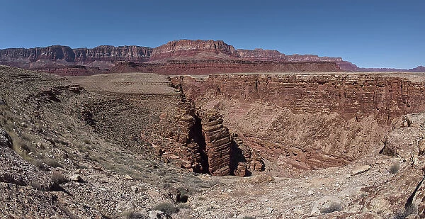 The North Fork Abyss of the Lower Soap Creek Canyon joining the confluence of the South Fork in Marble Canyon, Arizona, United States of America, North America