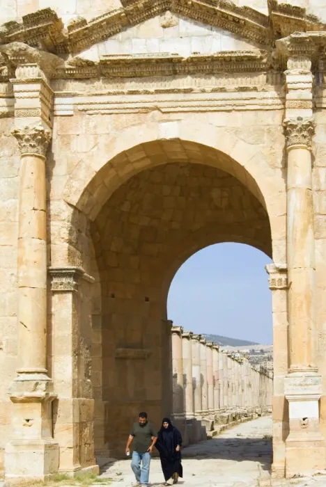 Framed Print : North Gate, Jerash (Gerasa) a Roman Decapolis city, Jordan, Middle East