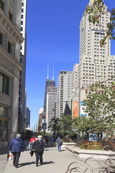 North Michigan Avenues Magnificent Mile, Chicagos most fashionable shopping street, Chicago, Illinois, United States of America, North America