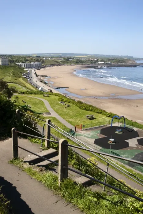 Framed Print : North Sands from Cliff Steps, Scarborough, North Yorkshire, Yorkshire, England, United Kingdom, Europe Framed Print : North Sands from Cliff Steps, Scarborough, North Yorkshire, Yorkshire, England, United Kingdom, Europe