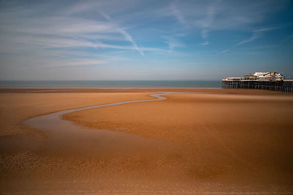Northern Victorian Pier, Blackpool Beach, Blackpool, Lancashire, England, United Kingdom