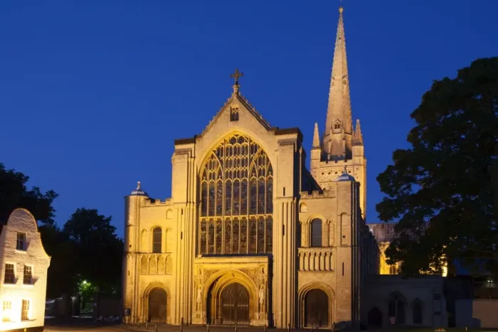 Framed Print : Norwich Cathedral floodlit at dusk, Norwich, Norfolk, England, United Kingdom, Europe Framed Print : Norwich Cathedral floodlit at dusk, Norwich, Norfolk, England, United Kingdom, Europe